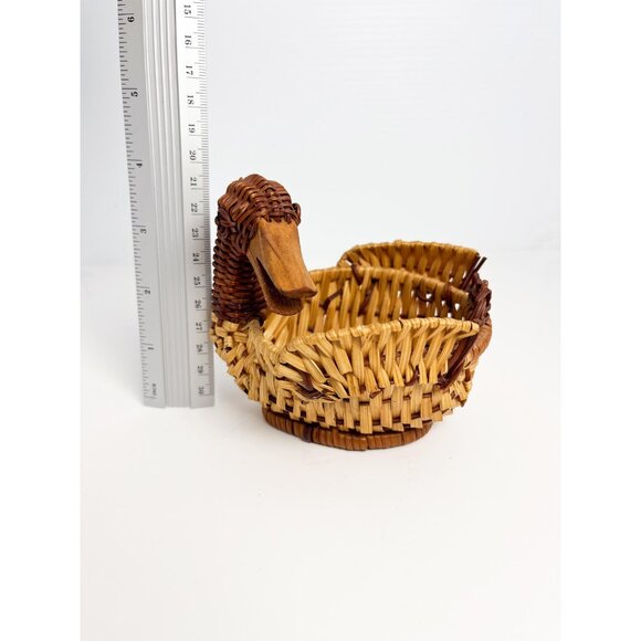 Vintage 90s mini wicker duck basket - Picture 9 of 9